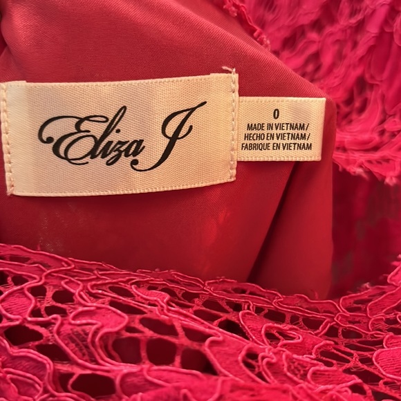 Eliza J - Lace Fit & Flare Dress with Flutter Sleeve - Picture 10 of 11